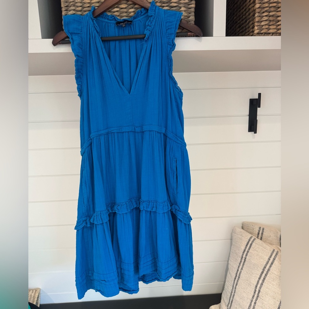 ME+EM Blue Tiered Ruffled Sundress